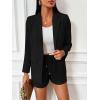 imageCicy Bell Womens 2 Piece Suit Sets Casual Long Sleeve Blazer Jackets and High Waisted Shorts OutfitsBlack