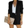 imageCicy Bell Womens 2 Piece Suit Sets Casual Long Sleeve Blazer Jackets and High Waisted Shorts OutfitsBlack