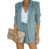 imageCicy Bell Womens 2 Piece Suit Sets Casual Long Sleeve Blazer Jackets and High Waisted Shorts OutfitsGreen