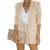 imageCicy Bell Womens 2 Piece Suit Sets Casual Long Sleeve Blazer Jackets and High Waisted Shorts OutfitsLight Khaki