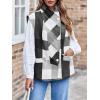 imageCicy Bell Womens Buffalo Plaid Vest Sleeveless Button Down Wool Blend Coats 2024 Trendy Jacketes with PocketsBlack