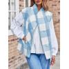 imageCicy Bell Womens Buffalo Plaid Vest Sleeveless Button Down Wool Blend Coats 2024 Trendy Jacketes with PocketsBlue