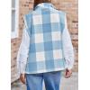 imageCicy Bell Womens Buffalo Plaid Vest Sleeveless Button Down Wool Blend Coats 2024 Trendy Jacketes with PocketsBlue