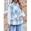 imageCicy Bell Womens Buffalo Plaid Vest Sleeveless Button Down Wool Blend Coats 2024 Trendy Jacketes with PocketsBlue