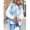 imageCicy Bell Womens Buffalo Plaid Vest Sleeveless Button Down Wool Blend Coats 2024 Trendy Jacketes with PocketsBlue
