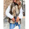 imageCicy Bell Womens Buffalo Plaid Vest Sleeveless Button Down Wool Blend Coats 2024 Trendy Jacketes with PocketsBrown
