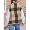 imageCicy Bell Womens Buffalo Plaid Vest Sleeveless Button Down Wool Blend Coats 2024 Trendy Jacketes with PocketsBrown