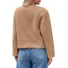 imageCicy Bell Womens Cropped Teddy Pea Coat Collarless Wool Blend Fleece Short Jacket Work Casual Fall OuterwearBrown