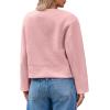 imageCicy Bell Womens Cropped Teddy Pea Coat Collarless Wool Blend Fleece Short Jacket Work Casual Fall OuterwearPink