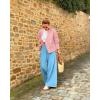 imageCicy Bell Womens Cropped Teddy Pea Coat Collarless Wool Blend Fleece Short Jacket Work Casual Fall OuterwearPink