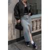 imageCicy Bell Womens Faux Leather Bomber Jackets Baseball Collar Zip Up Cropped Biker Coat with PocketsBlack