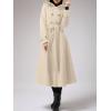 imageCicy Bell Womens Long DoubleBreasted Hooded Coat Winter Warm Wool Trench Coat with BeltsApricot