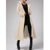 imageCicy Bell Womens Long DoubleBreasted Hooded Coat Winter Warm Wool Trench Coat with BeltsApricot
