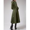 imageCicy Bell Womens Long DoubleBreasted Hooded Coat Winter Warm Wool Trench Coat with BeltsArmy Green