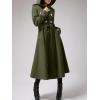imageCicy Bell Womens Long DoubleBreasted Hooded Coat Winter Warm Wool Trench Coat with BeltsArmy Green