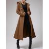 imageCicy Bell Womens Long DoubleBreasted Hooded Coat Winter Warm Wool Trench Coat with BeltsBrown