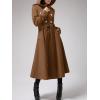 imageCicy Bell Womens Long DoubleBreasted Hooded Coat Winter Warm Wool Trench Coat with BeltsBrown