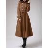imageCicy Bell Womens Long DoubleBreasted Hooded Coat Winter Warm Wool Trench Coat with BeltsBrown