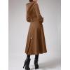 imageCicy Bell Womens Long DoubleBreasted Hooded Coat Winter Warm Wool Trench Coat with BeltsBrown