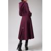 imageCicy Bell Womens Long DoubleBreasted Hooded Coat Winter Warm Wool Trench Coat with BeltsBurgundy