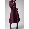 imageCicy Bell Womens Long DoubleBreasted Hooded Coat Winter Warm Wool Trench Coat with BeltsBurgundy