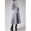 imageCicy Bell Womens Long DoubleBreasted Hooded Coat Winter Warm Wool Trench Coat with BeltsGrey