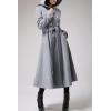 imageCicy Bell Womens Long DoubleBreasted Hooded Coat Winter Warm Wool Trench Coat with BeltsGrey