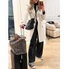 imageCicy Bell Womens Long Trench Coat Double Breasted Classic Lapel Fall Overcoat with BeltBeige