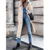 imageCicy Bell Womens Long Trench Coat Double Breasted Classic Lapel Fall Overcoat with BeltBeige