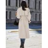 imageCicy Bell Womens Long Trench Coat Double Breasted Classic Lapel Fall Overcoat with BeltBeige