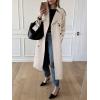 imageCicy Bell Womens Long Trench Coat Double Breasted Classic Lapel Fall Overcoat with BeltBeige