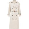 imageCicy Bell Womens Long Trench Coat Double Breasted Classic Lapel Fall Overcoat with BeltBeige
