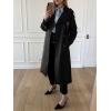 imageCicy Bell Womens Long Trench Coat Double Breasted Classic Lapel Fall Overcoat with BeltBlack