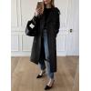 imageCicy Bell Womens Long Trench Coat Double Breasted Classic Lapel Fall Overcoat with BeltBlack