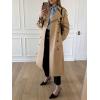 imageCicy Bell Womens Long Trench Coat Double Breasted Classic Lapel Fall Overcoat with BeltKhaki