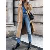 imageCicy Bell Womens Long Trench Coat Double Breasted Classic Lapel Fall Overcoat with BeltKhaki