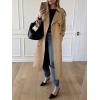 imageCicy Bell Womens Long Trench Coat Double Breasted Classic Lapel Fall Overcoat with BeltKhaki
