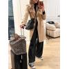 imageCicy Bell Womens Long Trench Coat Double Breasted Classic Lapel Fall Overcoat with BeltKhaki