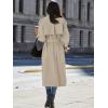imageCicy Bell Womens Long Trench Coat Double Breasted Classic Lapel Fall Overcoat with BeltLight Khaki