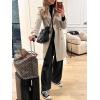 imageCicy Bell Womens Long Trench Coat Double Breasted Classic Lapel Fall Overcoat with BeltLight Khaki