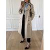 imageCicy Bell Womens Long Trench Coat Double Breasted Classic Lapel Fall Overcoat with BeltLight Khaki