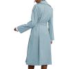 imageCicy Bell Womens Long Trench Coat Double Breasted Lapel Midi Jacket with Belt OvercoatSky Blue