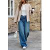 imageCicy Bell Womens Oversized Bomber Jacket Zip Up Collarless Work Casual Blazer Lightweight Fall Pea CoatsBeige