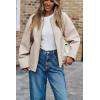 imageCicy Bell Womens Oversized Bomber Jacket Zip Up Collarless Work Casual Blazer Lightweight Fall Pea CoatsBeige