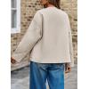 imageCicy Bell Womens Oversized Bomber Jacket Zip Up Collarless Work Casual Blazer Lightweight Fall Pea CoatsBeige