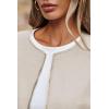 imageCicy Bell Womens Oversized Bomber Jacket Zip Up Collarless Work Casual Blazer Lightweight Fall Pea CoatsBeige