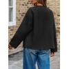 imageCicy Bell Womens Oversized Bomber Jacket Zip Up Collarless Work Casual Blazer Lightweight Fall Pea CoatsBlack