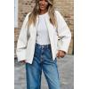 imageCicy Bell Womens Oversized Bomber Jacket Zip Up Collarless Work Casual Blazer Lightweight Fall Pea CoatsWhite
