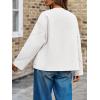 imageCicy Bell Womens Oversized Bomber Jacket Zip Up Collarless Work Casual Blazer Lightweight Fall Pea CoatsWhite