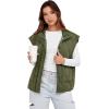 imageCicy Bell Womens Quilted Puffer Vest Stand Collar Zip Up Winter Lightweight Padded Gilet OuterwearArmy Green